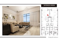 a floor plan of a living room and dining room