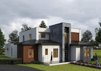 a 3d rendering of a modern house